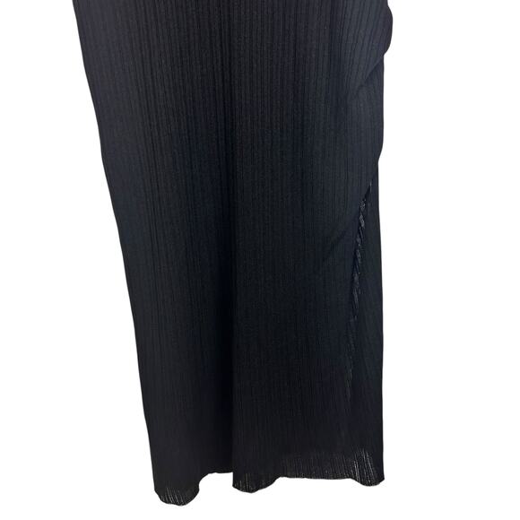 Zara Hooded Sleeveless Midi Dress Black Side Slit Sheer Size M/L NWT - Picture 11 of 15